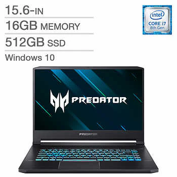 Acer Predator Triton 500 PT515-51-71VV / Intel Core i7-8750H (2.2GHz) / 16GB Memory / 512GB SSD / 15.6-in FHD / NVidia GeForce RTX 2060 (6GB) / Win 10 / 4-cell
